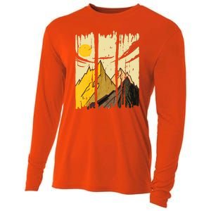 Landscape Sunset Mountain Cooling Performance Long Sleeve Crew