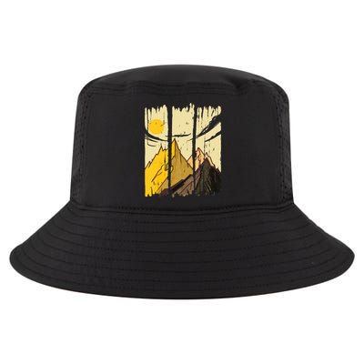 Landscape Sunset Mountain Cool Comfort Performance Bucket Hat