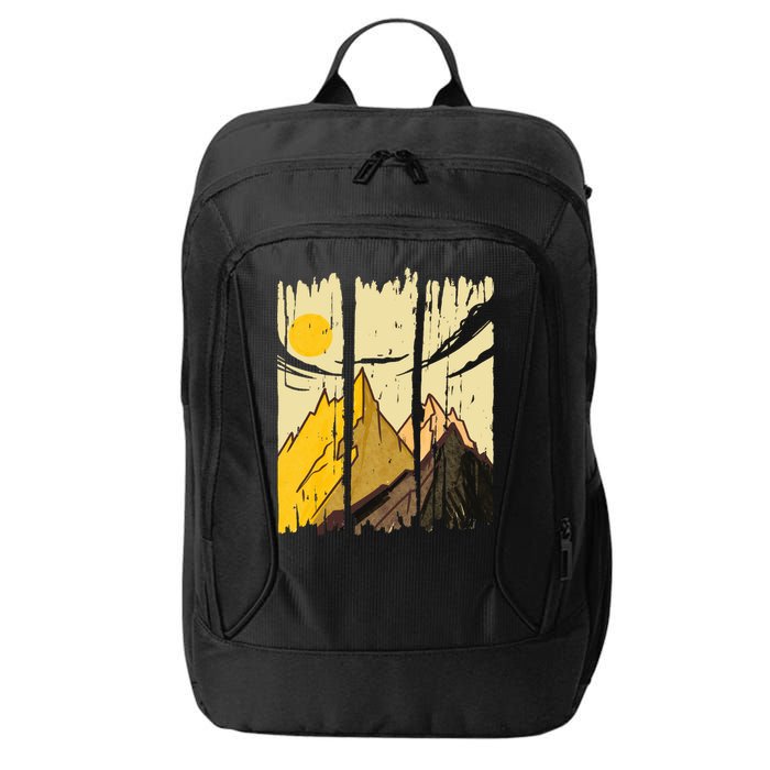 Landscape Sunset Mountain City Backpack