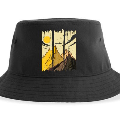 Landscape Sunset Mountain Sustainable Bucket Hat