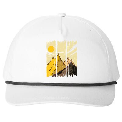 Landscape Sunset Mountain Snapback Five-Panel Rope Hat