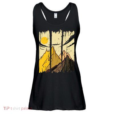 Landscape Sunset Mountain Ladies Essential Flowy Tank