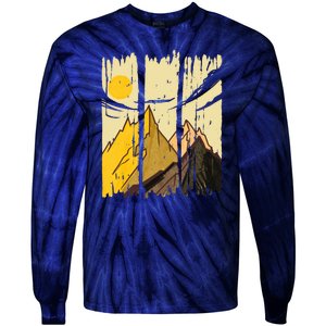 Landscape Sunset Mountain Tie-Dye Long Sleeve Shirt