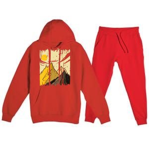 Landscape Sunset Mountain Premium Hooded Sweatsuit Set