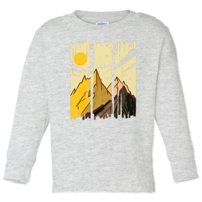 Landscape Sunset Mountain Toddler Long Sleeve Shirt