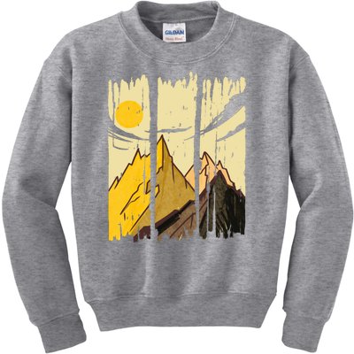 Landscape Sunset Mountain Kids Sweatshirt