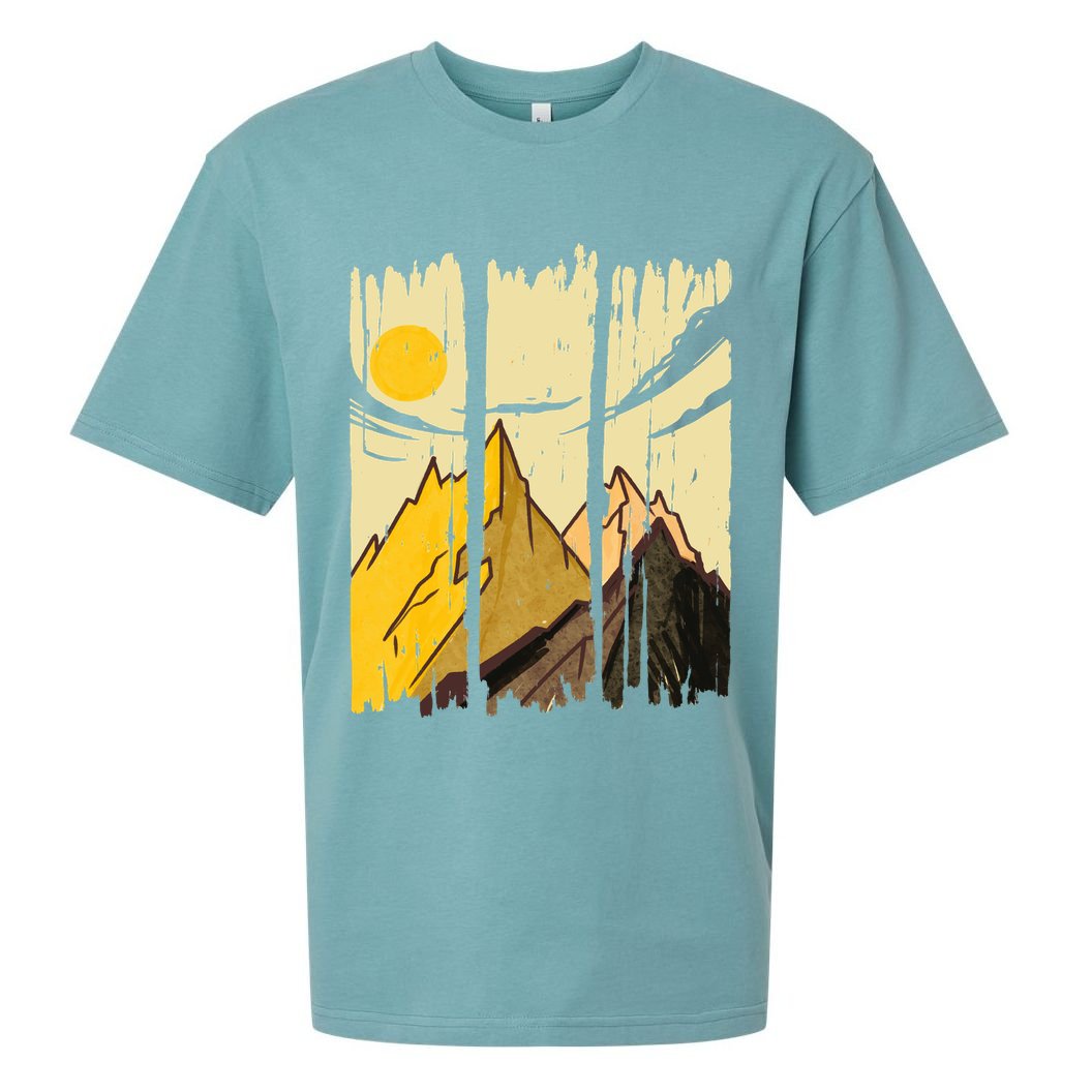 Landscape Sunset Mountain Sueded Cloud Jersey T-Shirt