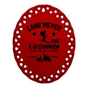 Lane Meyer 1985 K-12 Champion Ceramic Oval Ornament