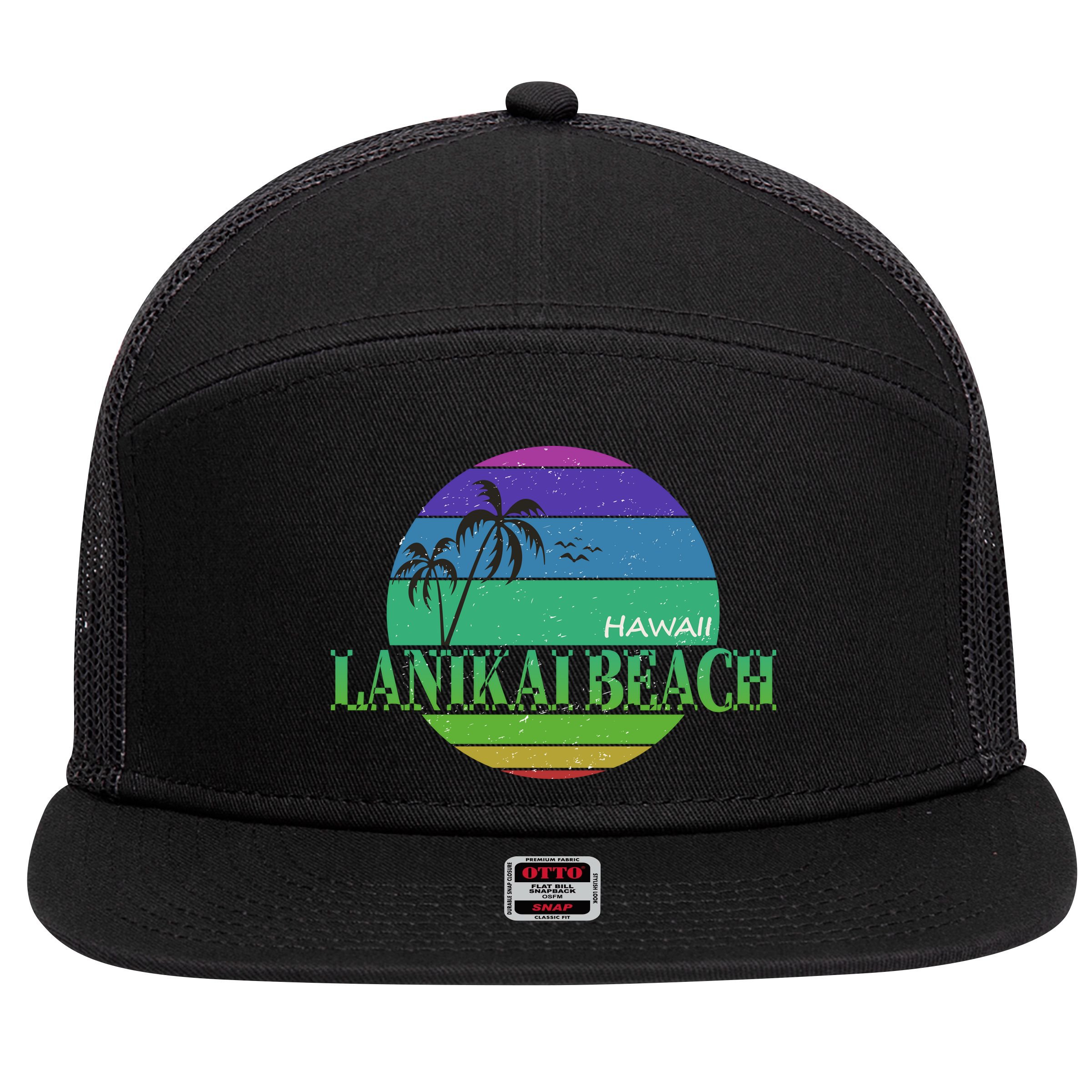 Lanikai Beach 7 Panel Mesh Trucker Snapback Hat