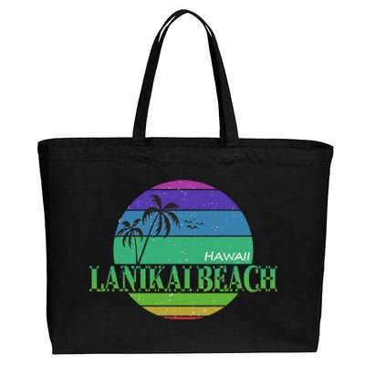 Lanikai Beach Cotton Canvas Jumbo Tote