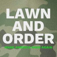 Lawn And Order. Make America Rake Again Legacy Tie Dye Trucker Hat