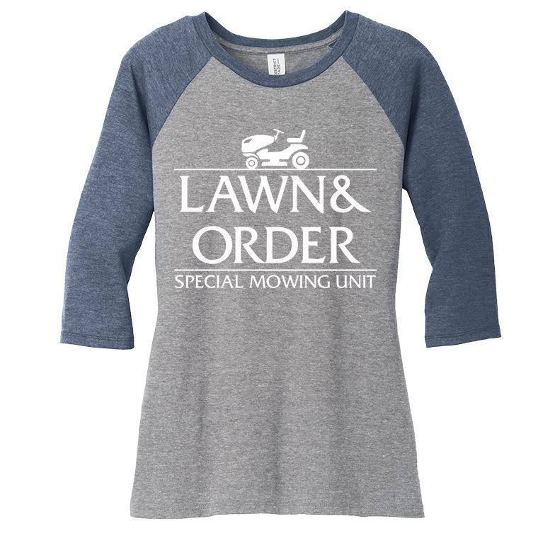 Lawn And Order Women's Tri-Blend 3/4-Sleeve Raglan Shirt