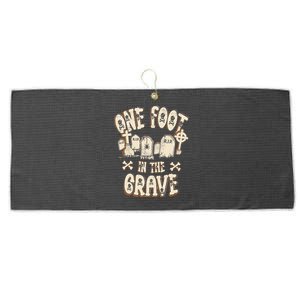 Leg Amputee One Foot In The Grave Missing Leg Large Microfiber Waffle Golf Towel