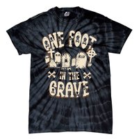 Leg Amputee One Foot In The Grave Missing Leg Tie-Dye T-Shirt