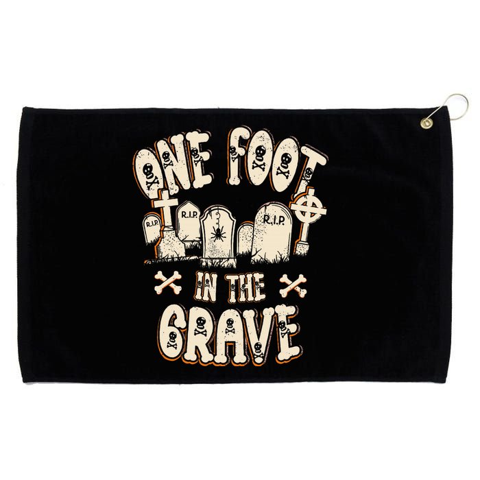 Leg Amputee One Foot In The Grave Missing Leg Grommeted Golf Towel