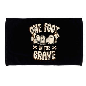 Leg Amputee One Foot In The Grave Missing Leg Microfiber Hand Towel