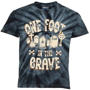 Leg Amputee One Foot In The Grave Missing Leg Kids Tie-Dye T-Shirt