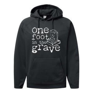 Leg Ampu One Foot In The Grave Missing Leg Performance Fleece Hoodie