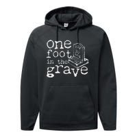 Leg Ampu One Foot In The Grave Missing Leg Performance Fleece Hoodie