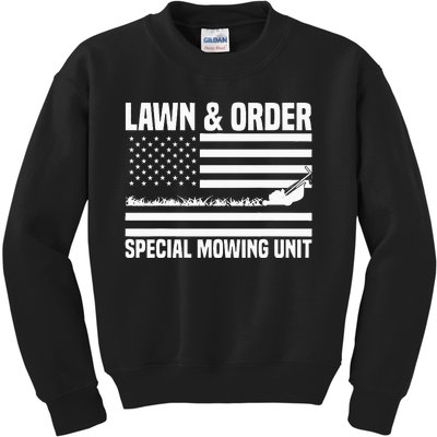 Lawn and order special mowing unit lawn mowing Kids Sweatshirt