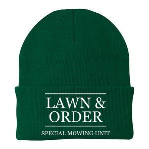 Lawn And Order Special Mowing Unit Funny Landscaper Gift Knit Cap Winter Beanie