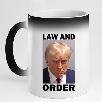 Law And Order Donald Trump Mugshot 11oz Black Color Changing Mug