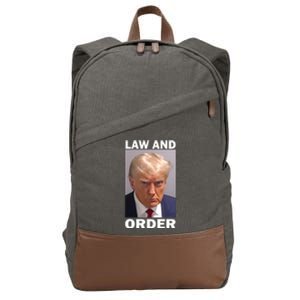 Law And Order Donald Trump Mugshot Cotton Canvas Backpack