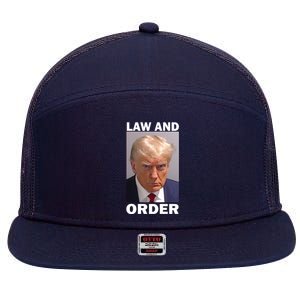 Law And Order Donald Trump Mugshot 7 Panel Mesh Trucker Snapback Hat