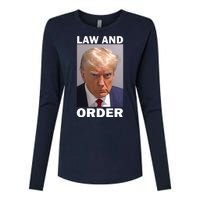 Law And Order Donald Trump Mugshot Womens Cotton Relaxed Long Sleeve T-Shirt