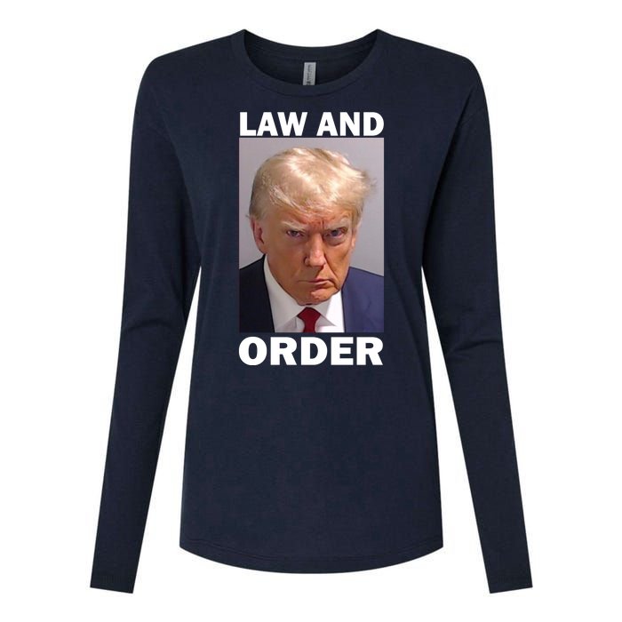 Law And Order Donald Trump Mugshot Womens Cotton Relaxed Long Sleeve T-Shirt