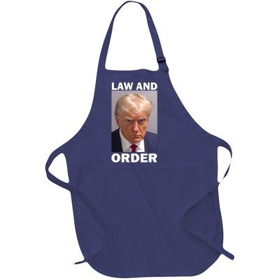 Law And Order Donald Trump Mugshot Full-Length Apron With Pockets