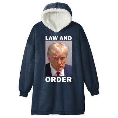 Law And Order Donald Trump Mugshot Hooded Wearable Blanket