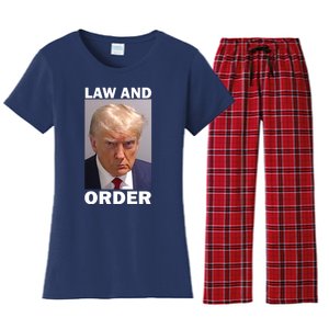 Law And Order Donald Trump Mugshot Women's Flannel Pajama Set