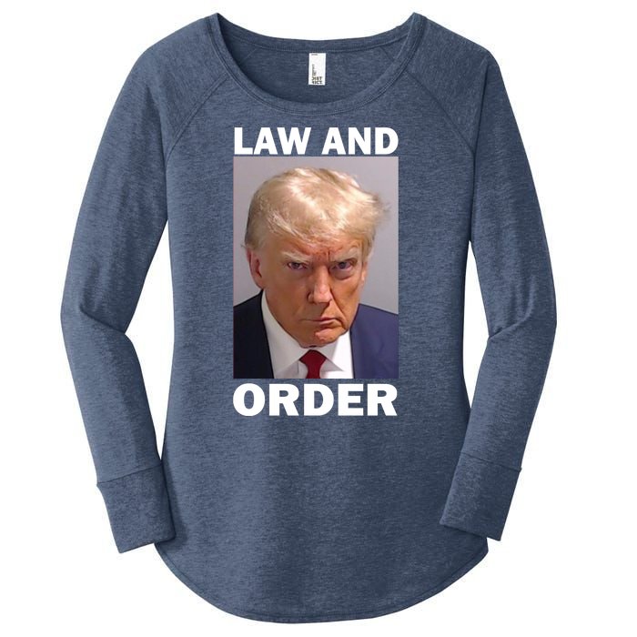 Law And Order Donald Trump Mugshot Women's Perfect Tri Tunic Long Sleeve Shirt