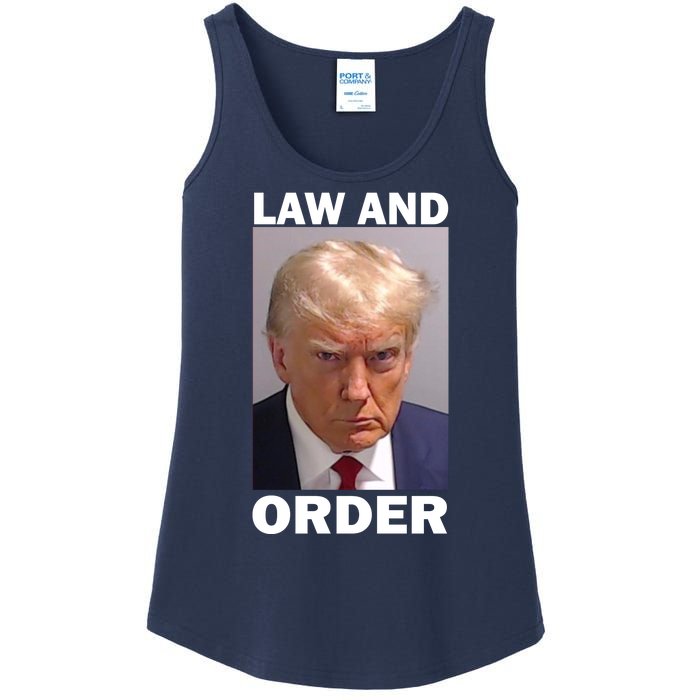 Law And Order Donald Trump Mugshot Ladies Essential Tank