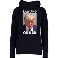 Law And Order Donald Trump Mugshot Womens Funnel Neck Pullover Hood