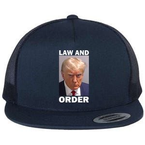 Law And Order Donald Trump Mugshot Flat Bill Trucker Hat