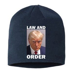 Law And Order Donald Trump Mugshot Sustainable Beanie