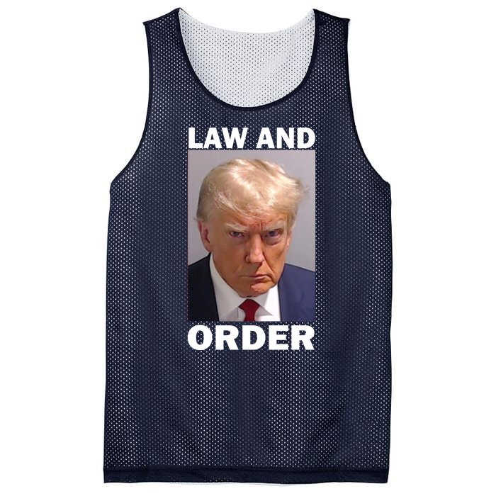 Law And Order Donald Trump Mugshot Mesh Reversible Basketball Jersey Tank