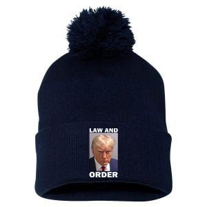 Law And Order Donald Trump Mugshot Pom Pom 12in Knit Beanie