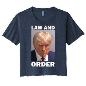 Law And Order Donald Trump Mugshot Women's Crop Top Tee