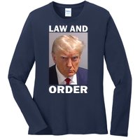 Law And Order Donald Trump Mugshot Ladies Long Sleeve Shirt