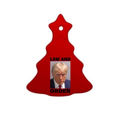 Law And Order Donald Trump Mugshot Ceramic Tree Ornament