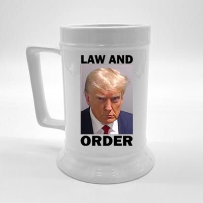 Law And Order Donald Trump Mugshot Beer Stein