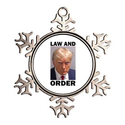 Law And Order Donald Trump Mugshot Metallic Star Ornament