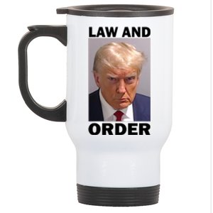 Law And Order Donald Trump Mugshot Stainless Steel Travel Mug