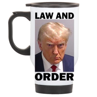 Law And Order Donald Trump Mugshot Stainless Steel Travel Mug