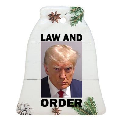 Law And Order Donald Trump Mugshot Ceramic Bell Ornament