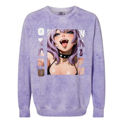 Lewd Anime Otaku Waifu Anime Manga Hentai Face Gift Colorblast Crewneck Sweatshirt