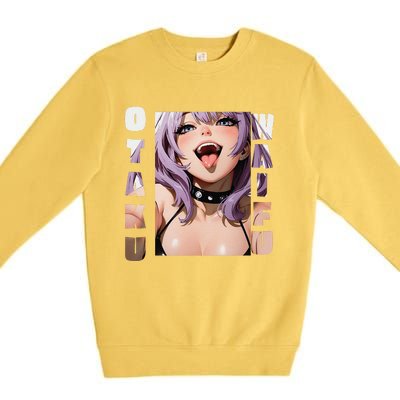 Lewd Anime Otaku Waifu Anime Manga Hentai Face Gift Premium Crewneck Sweatshirt